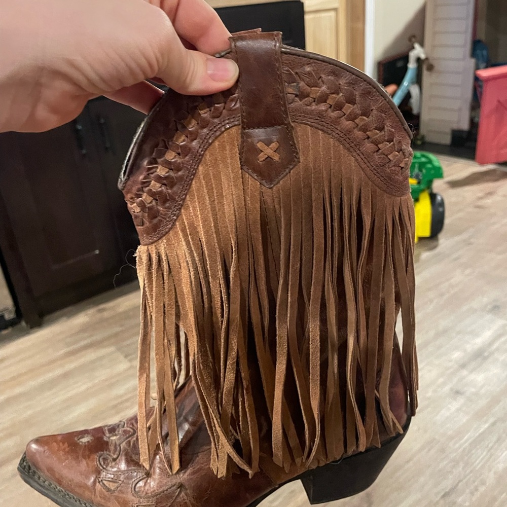 Dingo Brown Fringe Western Boots